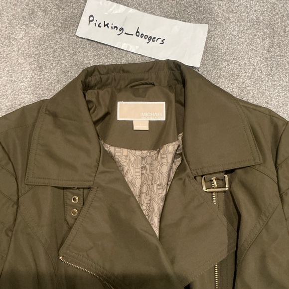 Michael Kors Olive Trench Coat with Belt size large - Picture 2 of 5